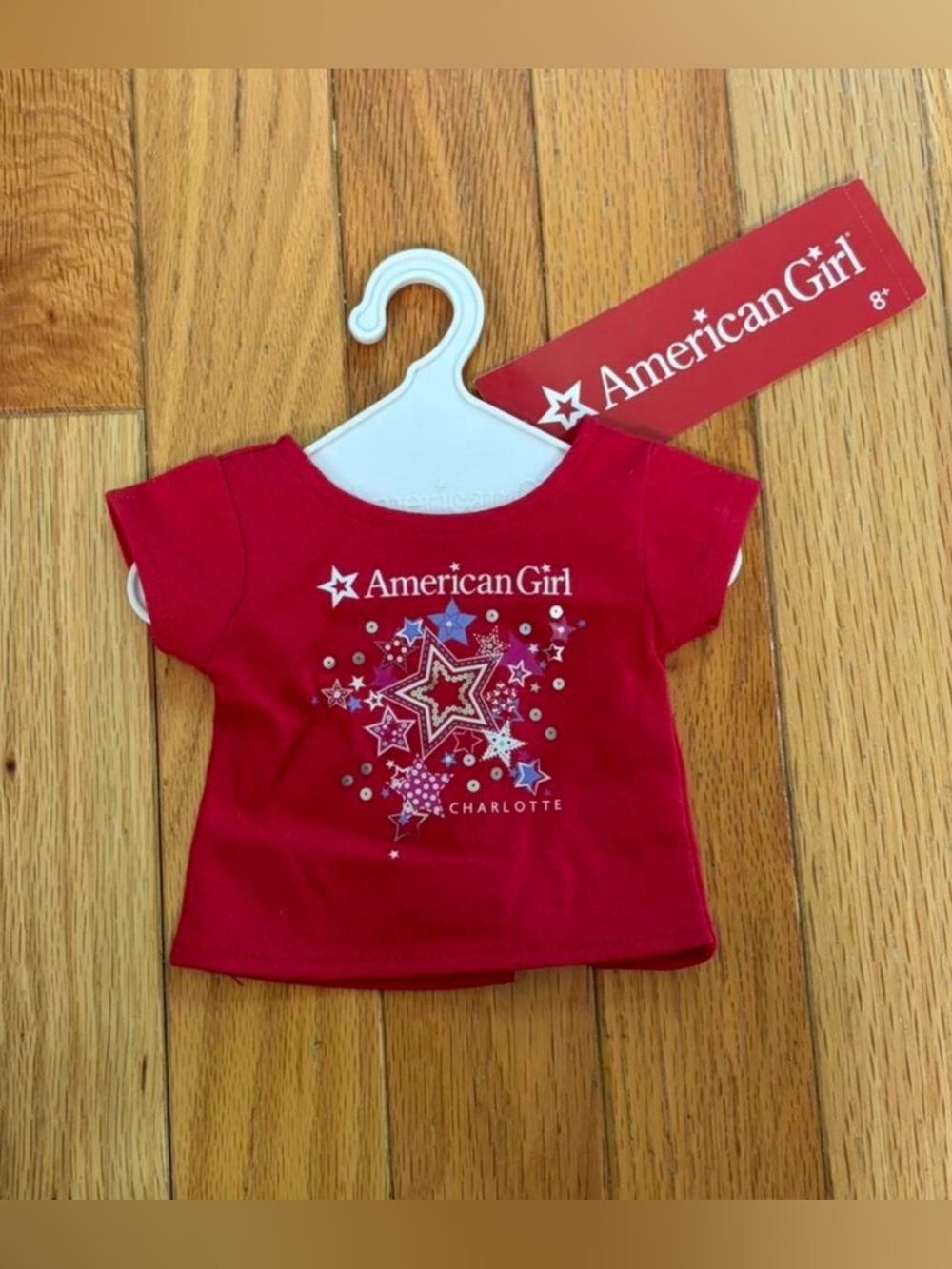 american girl doll red charlotte north carolina t shirt with stars